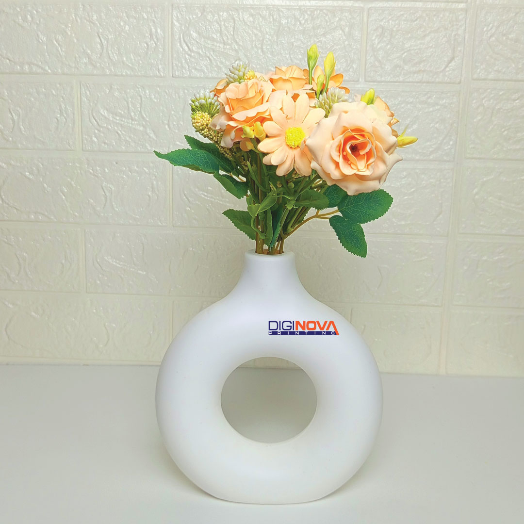 Plastic Donut vase with flower